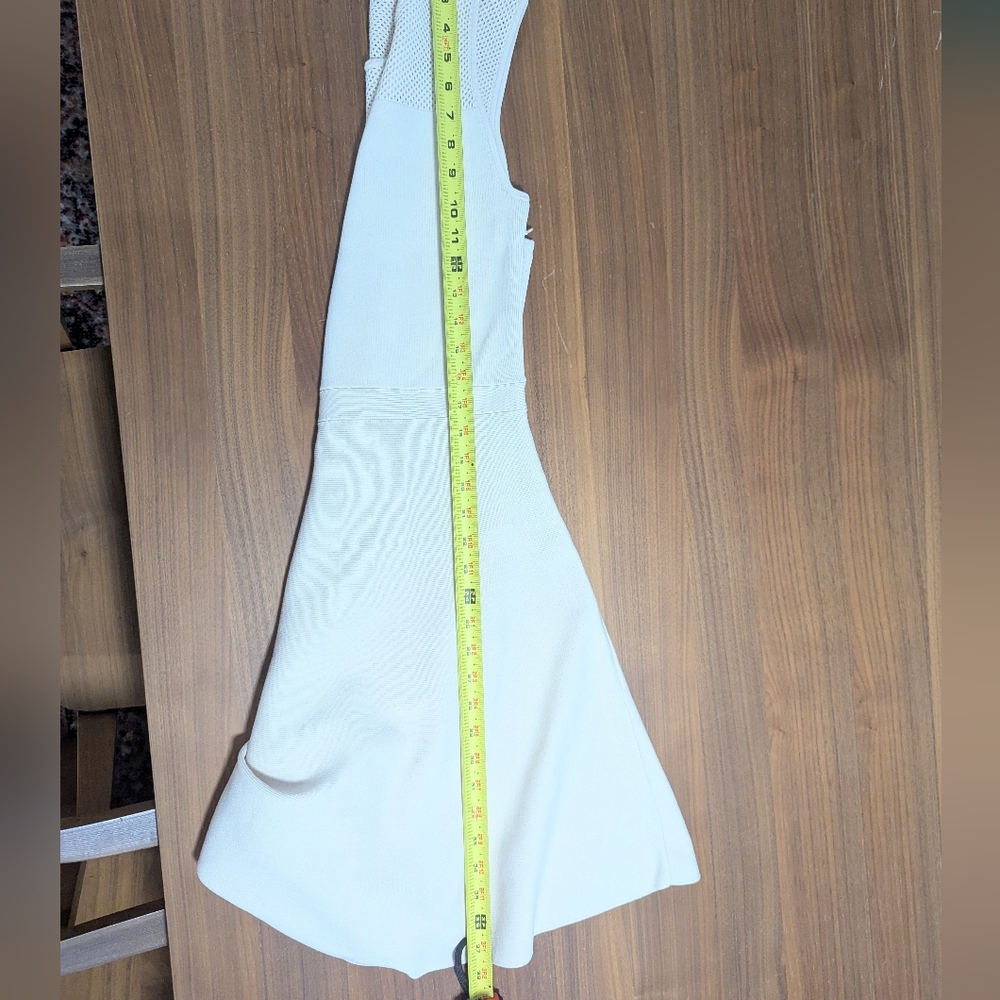 Ann Taylor NWT Mesh Neckline Skater Dress Sleeveless Stretch Beige Medium M - Picture 12 of 12